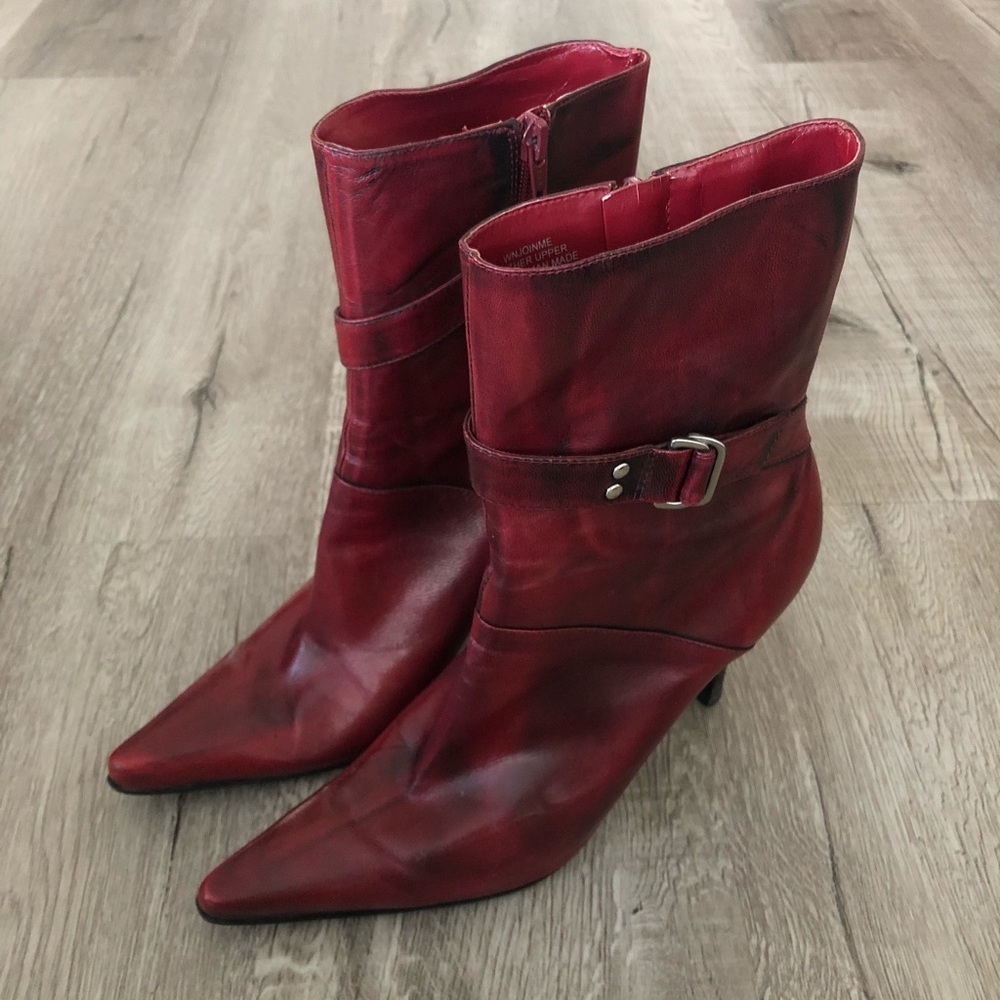 Nine West Red Distressed Boots